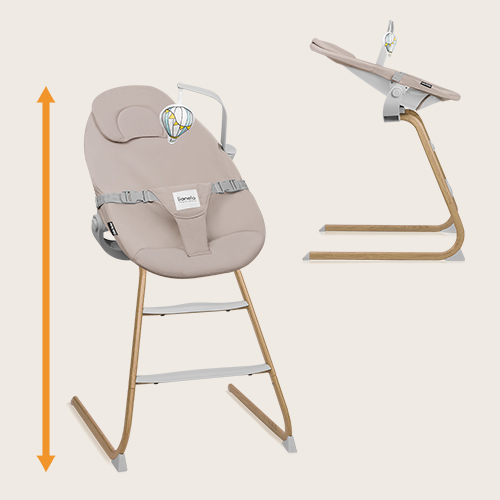 Lionelo Dalia Set Grey Stone Natural — Hochstuhl und Babywippe